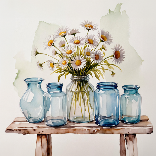 Watercolor Daisies