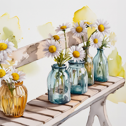 Watercolor Daisies #1