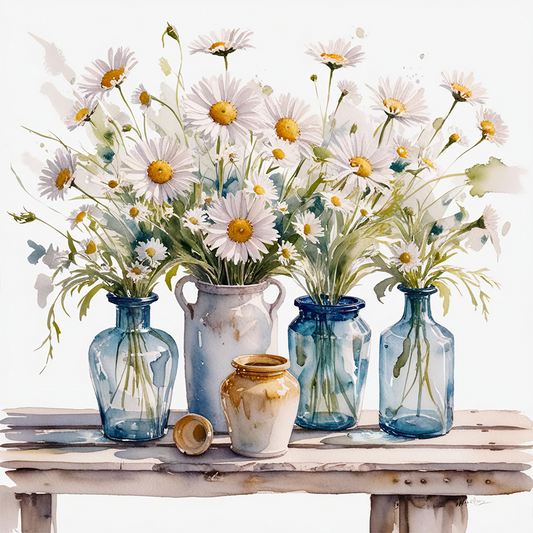 Watercolor Daisies #11