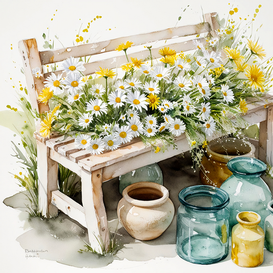 Watercolor Daisies #12