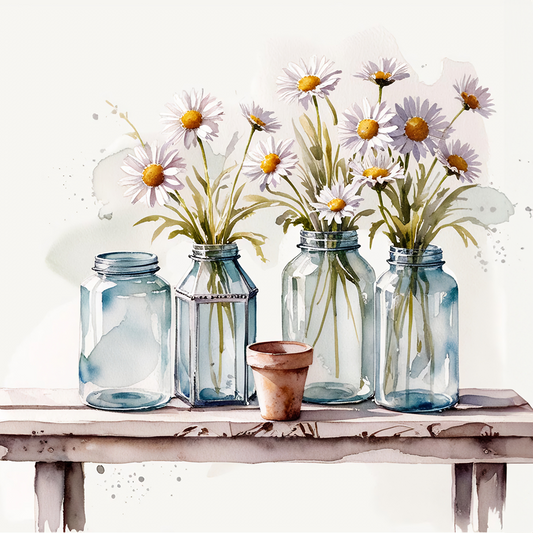 Watercolor Daisies #13
