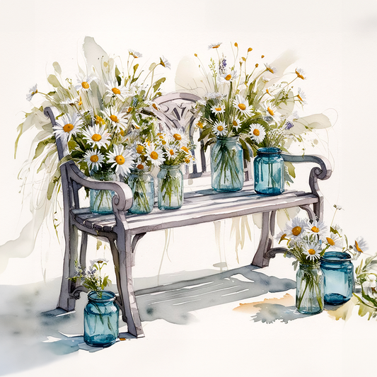 Watercolor Daisies #14