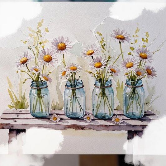 Watercolor Daisies #15