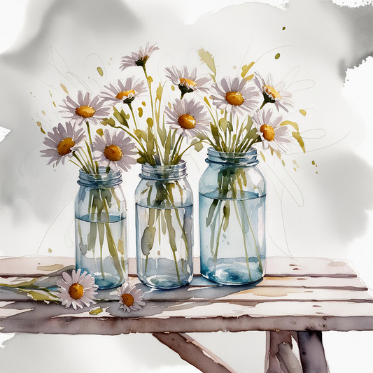 Watercolor Daisies #16