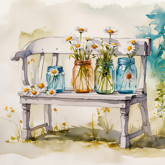 Watercolor Daisies #2