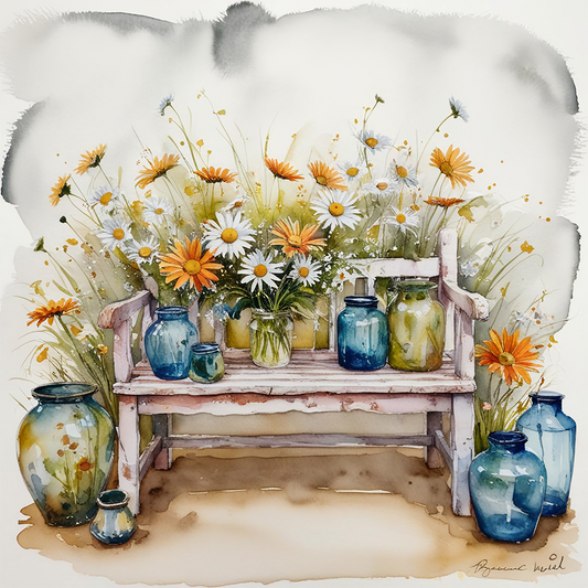 Watercolor Daisies #21