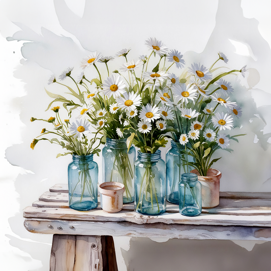 Watercolor Daisies #3