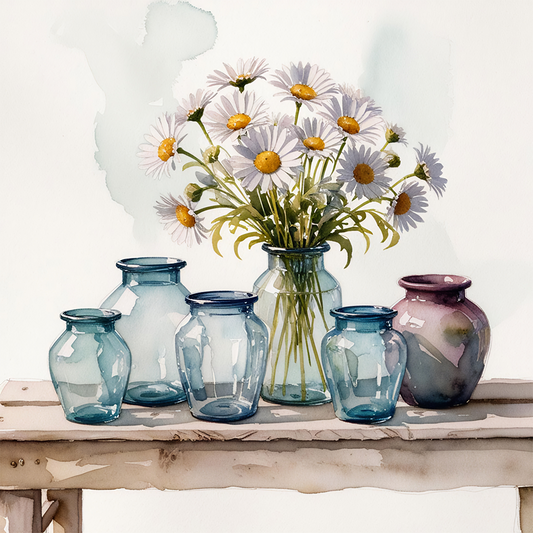 Watercolor Daisies #4