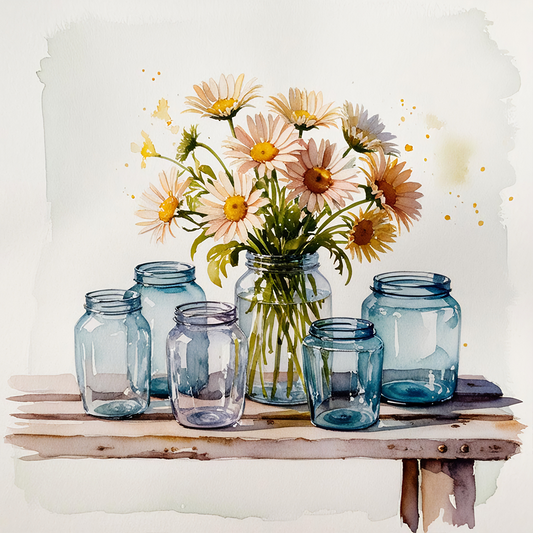 Watercolor Daisies #6