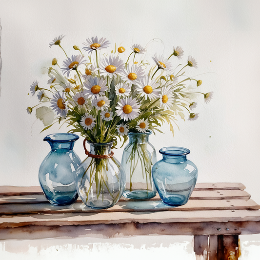 Watercolor Daisies #7
