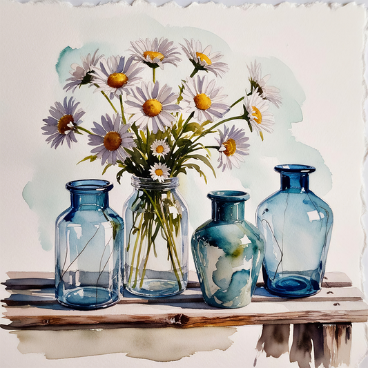 Watercolor Daisies #8