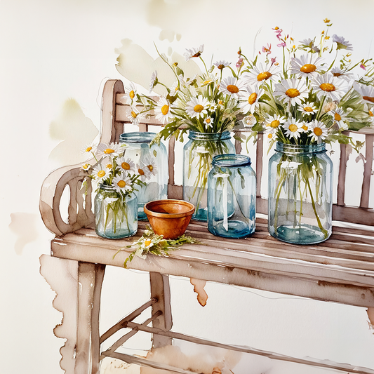 Watercolor Daisies #9