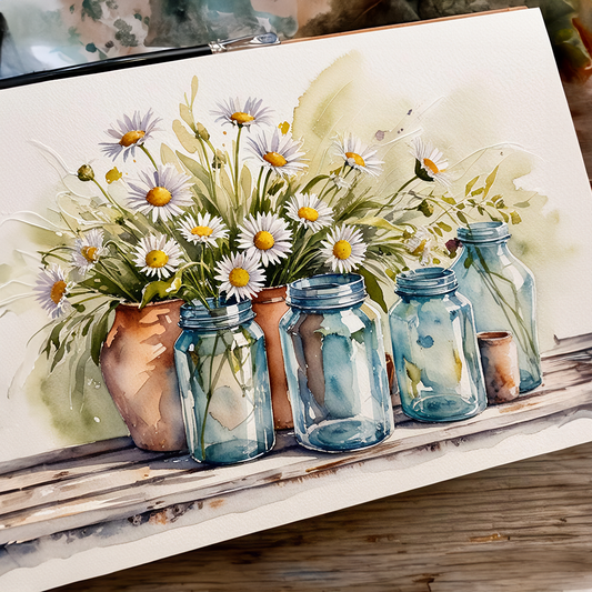 Watercolor Daisies #5